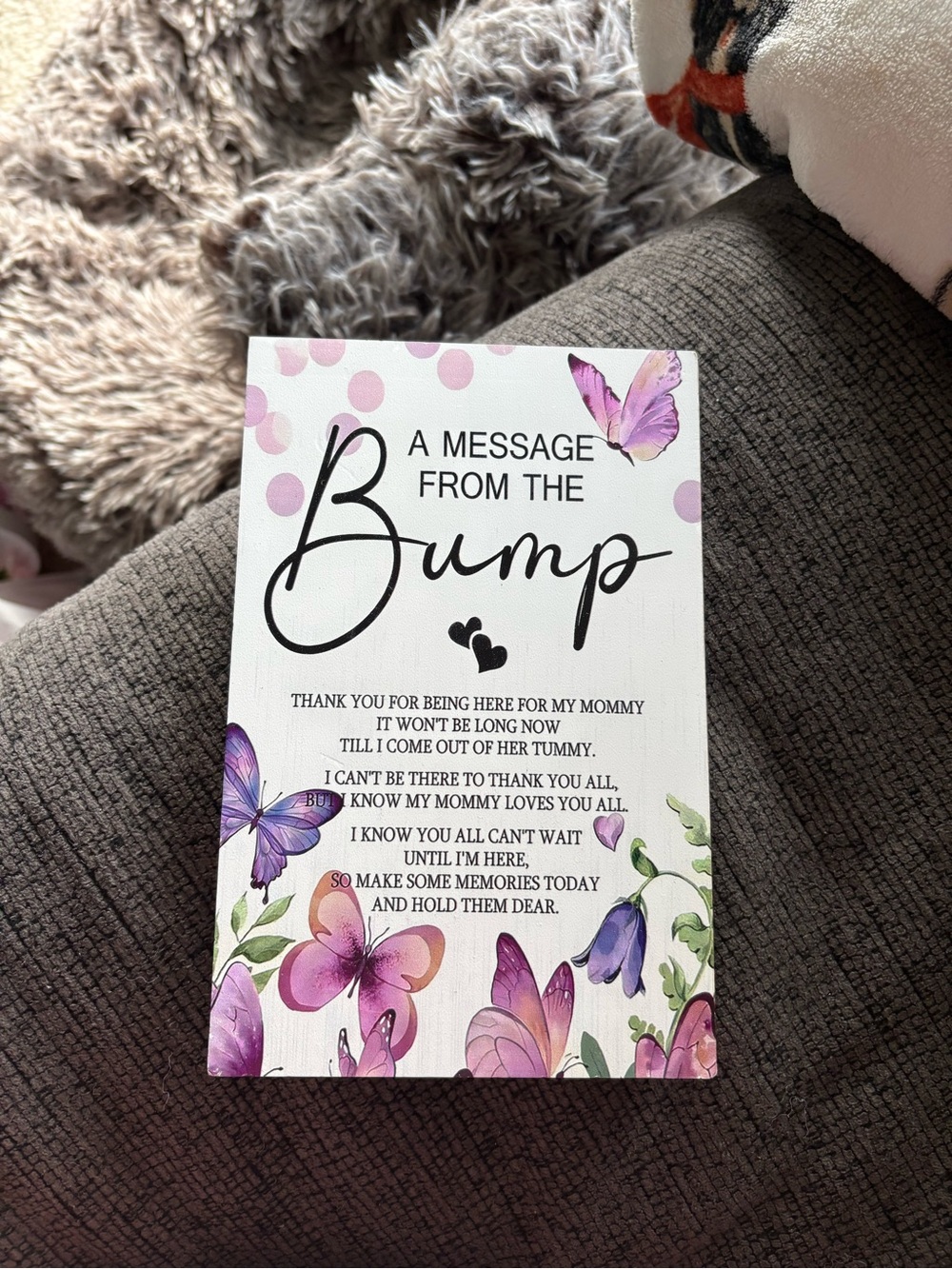 A Message From The Bump - Pink & Purple Baby Shower Card